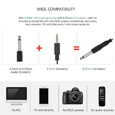 

Andoer AD-M1 Omni-directional Condenser Microphone Lavalier Microphone with Foam Windscreen for iPhone Huawei Xiaomi Smartphone fo