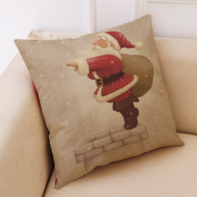 

Gobestart New Christmas Cotton Linen Pillow Case Sofa Cushion Cover Home Decor