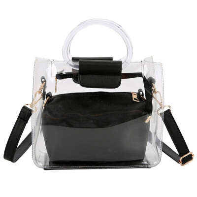 

2019 Fashion PVC Jelly Bag Women Transparent Shoulder Messenger Bags Clear Crossbody Bag Female Small Tote T3G