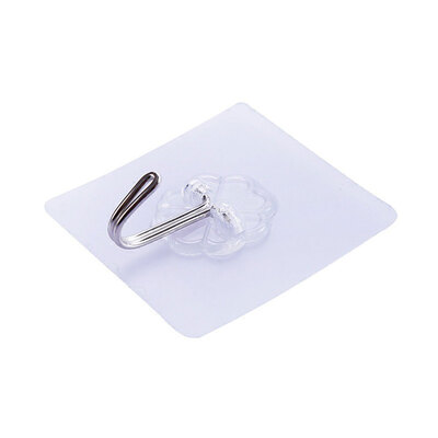 

6Pcs Adhesive Hooks Kitchen Wall Hanger Transparent Removable Adhesive Hanger Reusable Wall Hooks