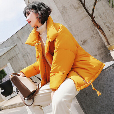 

JOY OF JOY 2018 winter new cotton suit female cotton jacket female bread clothing female short student bf Harajuku style jacket tide JWMF188558 caramel color L