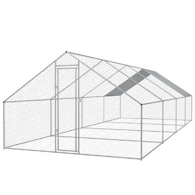 

Outdoor Chicken Cage Galvanized Steel 910"x262"x66"