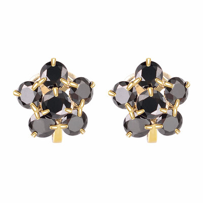 

Yoursfs Austria Crystal Rhinestone Black Bloom Flower Shape Clip on Earrings Non Piercing Charm Bridal Earrings