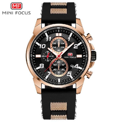 

MINI FOCUS MF0268G Man Quartz Watch Calendar Display Second Minute Dial Luminous Hands Male Wristwatch