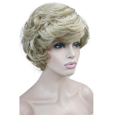 

Strong Beauty Ladies Wigs Short Wavy Golden Blonde Hair For Women Synthetic Capless Full Wig 12 Colors