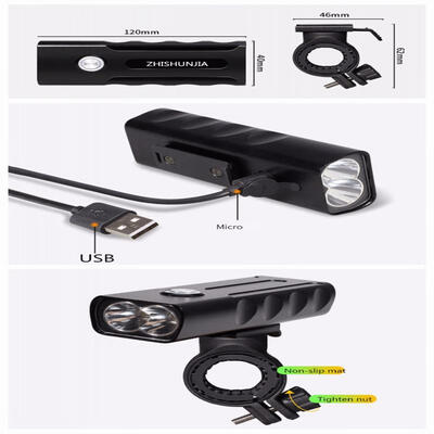 

ZHISZHISHUNJIA BX2 1600lm 3-Mode LED Flashlight USB Rechargeable Bicycle Lamp