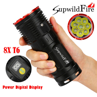 

Saidsome Supwildfire 20000LM 8 x XM- T6 LED Power & Mode Digital Display Flashlight flashlight lamp