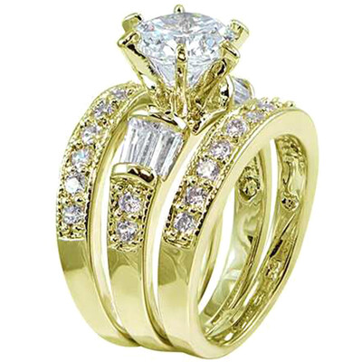 

Set Fashion Zircon Ring Titanium Steel Wedding Rings For Women Men Necessaries