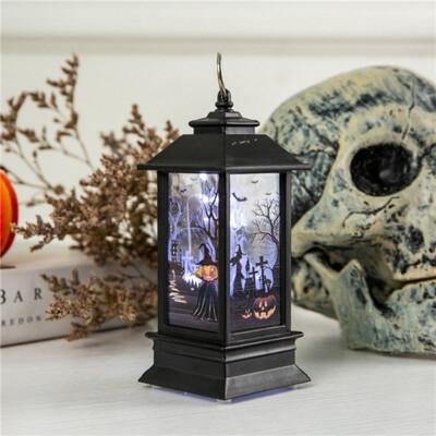 

New Hot Halloween Vintage Pumpkin Castle Light Lamp Party Hanging Decor LED Lantern Party Supplies Halloween Vintage Lanter