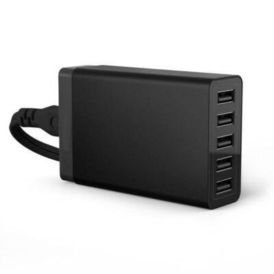 

BlackWhite Safe 40W 5-Port Family-Sized Desktop USB Charger Universal 5V 8A