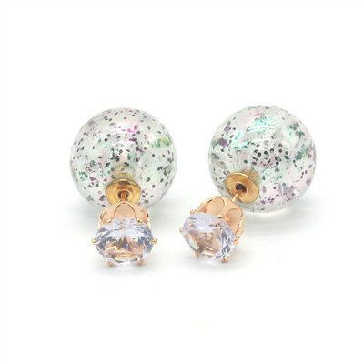 

Olaru 2019 New Crystal Crown Stud Earrings Thick Double Round Circle Rings Earrings For Women Zinc Alloy Trendy Hiphop Rock