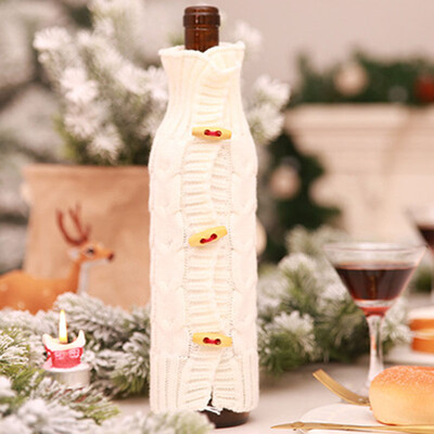 

Wine Bottle Cover Knitting Clothes Bag Decoration Christmas New Year Gift