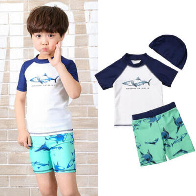 

3pcs Toddler Baby Kids Boys Shark Swimwear Surfing Swimsuit Beachwear Rashguard