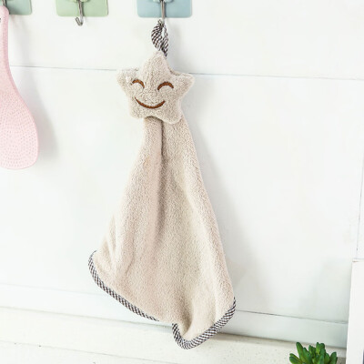 

Kitchen Bathroom Star Hand Towel Soft Kids Child Wipe Hanging Cartoon Towel