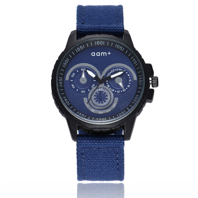 

New trend fashion mens sports watch three-eye satin