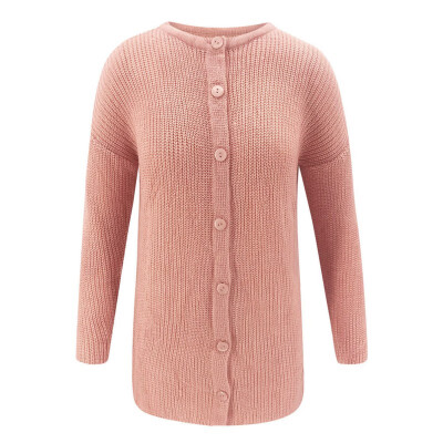 

Women Casual Solid O-Neck Cardigan Sweaters Spring Autumn Slim Knitted Warm Long Feminino Coat