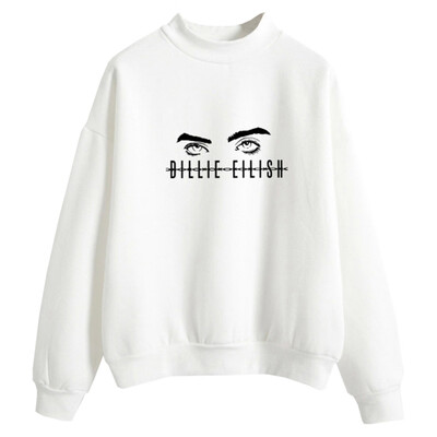

2019 New Billie Eilish Print Design Unisex Sweatshirt Fashion Men Women Long Sleeve O Neck Shirt Pullover Tops