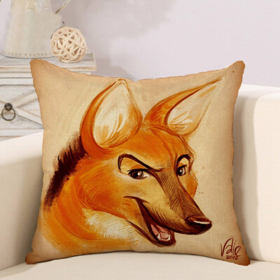 

Fox Cartoon Pillowcase Pillow Cover Cotton Home Linen Cushion Cover