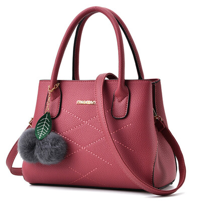 

Tailored Fashion Women Hair Ball Lichee Pattern Crossbody Bag Shoulder Bag Handbag Black
