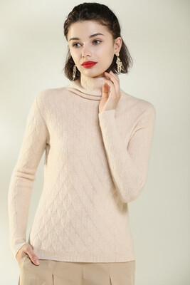 

QIANMUCHUN Womens High Lapel Collared Cashmere Sweater Fashion 5799