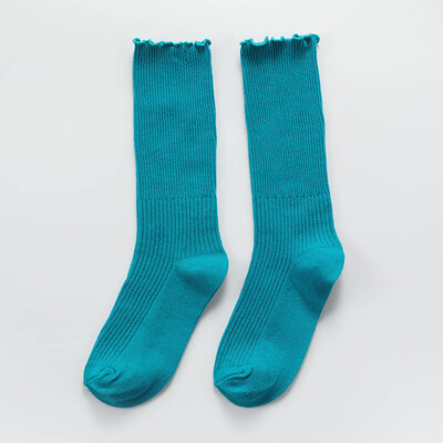 

Autumn Girls Baby Fashion Casual Sock Flower Selvedge Cotton Socks Keep Warm Loose Socks