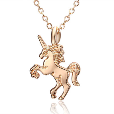 

New Fashion Animal Enamel Horse Pink Red Blue White Black Gold Color Necklaces Pendants Jewelry for Women Elegant Jewelry Gifts