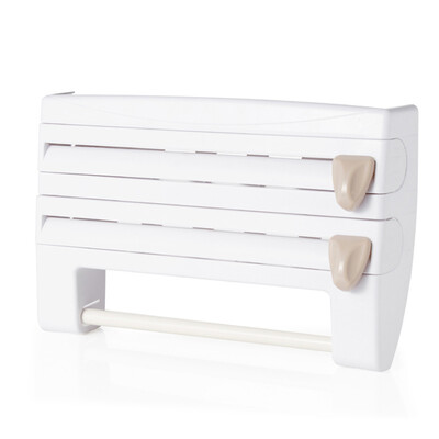 

Multifunctional Commodity Shelf Storage Box for Kitchen Cutter of Cling Film Wall Mounted Multi-layer Rack