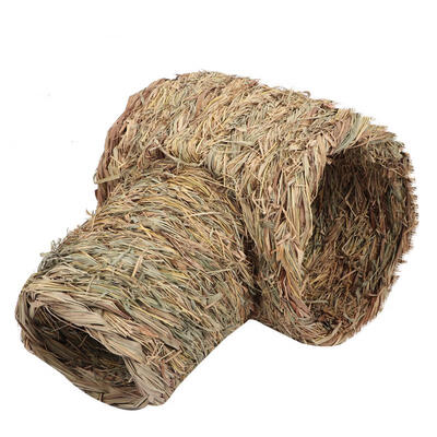

Greensen Straw Tunnel Playing Toy Soft Sleeping House for Rabbit Hamster Small Pet