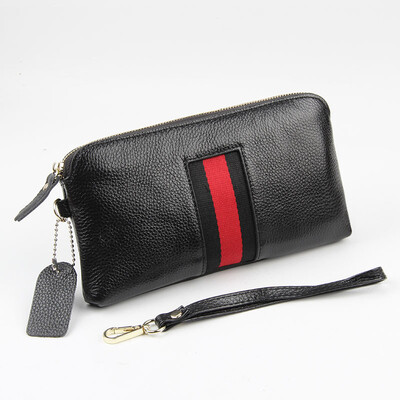 

The first layer of leather ladies wallet long leather zipper Europe&the United States big wallet womens clutch bag soft leather wallet tide