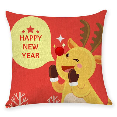 

Pillow Cover Christmas Tree Cartoon Sofa Cushion Case Protector 45x45CM Without Core