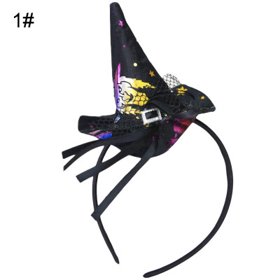 

1Pc Halloween Witch Hat Knot Hairband Hairpin Headpiece Cosplay Party Props