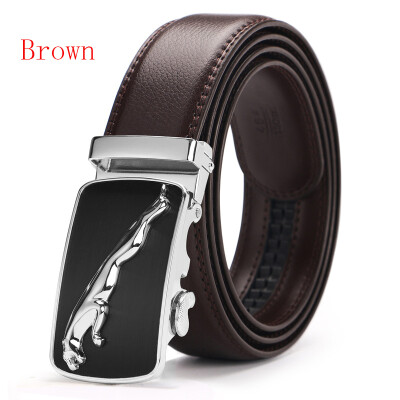 

New Automatic Buckle Cowskin Brown Belt Good Quality Genuine Leather Luxury Strap Male Belts For Men Jeans Wide 110-130cm long