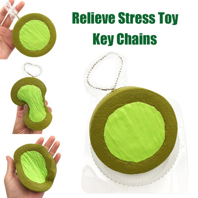 

YIWULAMatcha Bun Super Slow Rising Scented Relieve Stress Toy Key Pendant