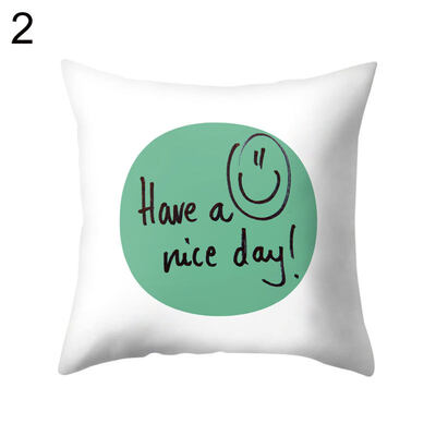 

English Letter Square Throw Pillow Case Cushion Cover Sofa Bed Home Office Decor