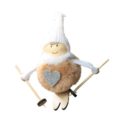 

Skiing Plush Angel Christmas Drop Ornaments Christmas Tree Decoration Kids Gift For Holiday Festive Home Decor