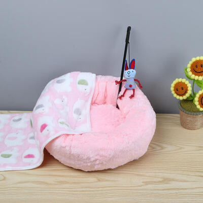 

Winter Warm Pets Plush Fleece Round Bed House Soft Dogs Cats Puppy Kennel