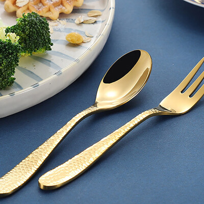 

Toponeto 5PCS Stainless Steel Upscale Dinnerware Flatware Cutlery Fork Spoon Teaspoon BK