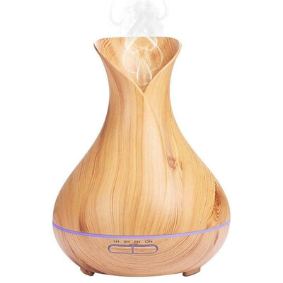 

Portable Wireless 400ml Humidifier Fragrance Essential Oil Aroma Wooden Domor Diffuser Wifi Controlled Wood Grain Color