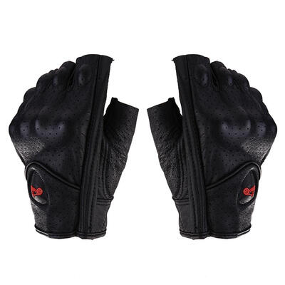 

Real Leather Men Half-Finger Gloves for Outdoor Sports Gym Driving Cycling