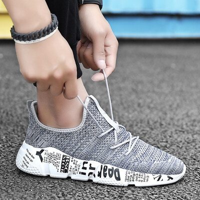 

Mens shoes tide summer large size 46 ultra light breathable flying woven sports shoes trend non-slip running mesh shoes men