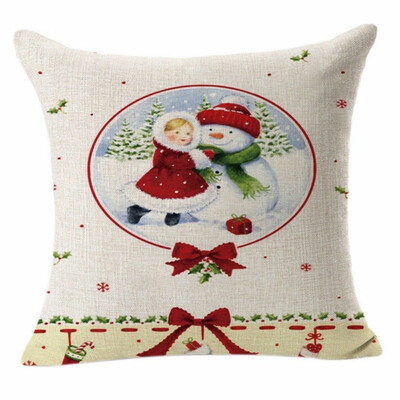 

〖Follure〗Christmas Pillow Case Santa Cotton Linen Sofa Car Throw Cushion Cover Home Decor