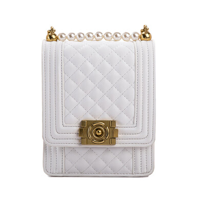 

Lingge pearl chain bag 2019 new Korean casual fashion wild single shoulder slung on the new small bag handbag