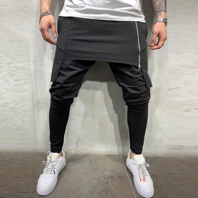 

Gobestart Men Zipper Double Layer Overalls Casual Pocket Sport Work Casual Trouser Pants