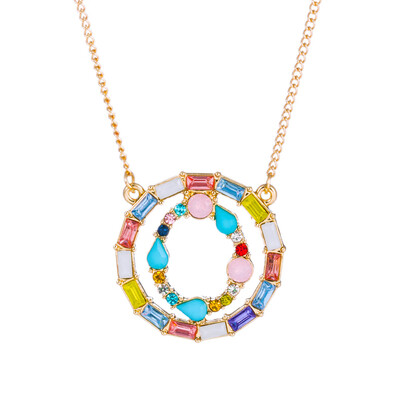 

Fashion Gold Silver Style Cubic Zirconia A-Z Initials Letter Pendant Necklaces