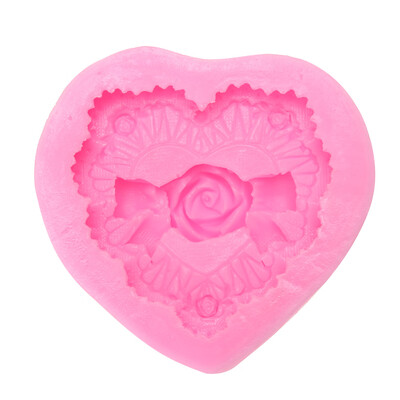 

Silicone Mold DIY Handmade Bake Heat-resistant 3D Heart Love Rose Pink