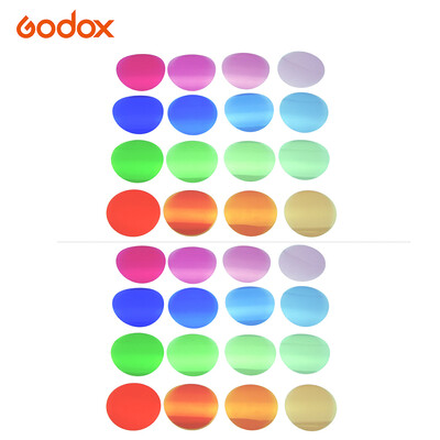 

Godox V-11T Color Filters Kit Color Gels Filters 16 Different Colors 2 for Godox V1 Series Camera Round Head Flashes
