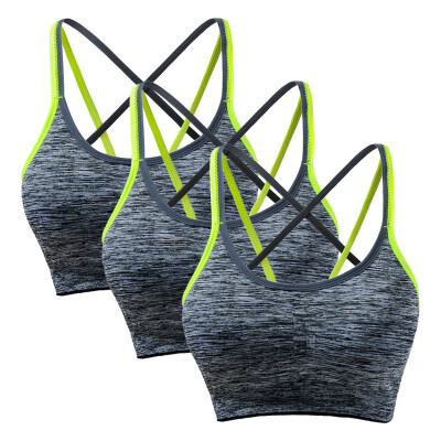 

Toponeto Womens Removable Padded Sports Bras Lingerie Support Workout Yoga Bra 3 Pack