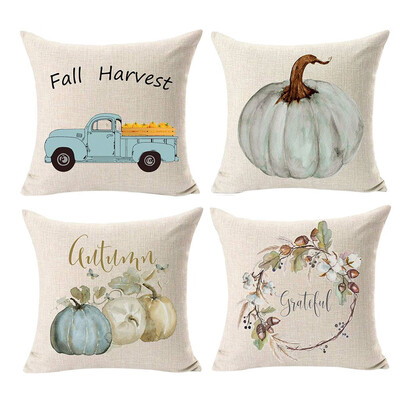 

Siaonvr 4PC Thanksgiving Autumn Decor Cushion Cover Throw Pillow Case Sofa Bed Decor