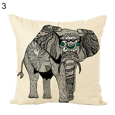 

45x45cm Cartoon Elephant Throw Pillow Case Cushion Cover Sofa Bed Car Home Decor