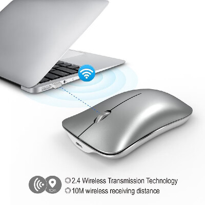 

HXSJ T27 24Ghz Wireless Mouse Ergonomic Rechargeable Mice 1600 DPI 3DPI Optional for Mac Laptop PC Computer